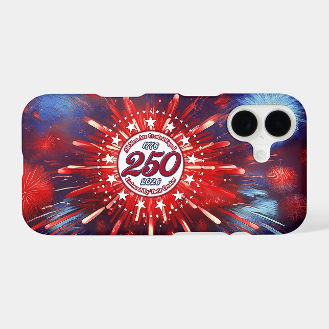 All Men Are Created Graphic Fireworks Burst White (Back Horizontal)