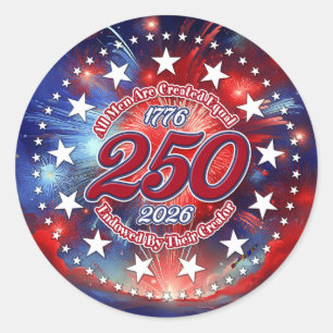 All Men Are Created Graphics Fireworks Clouds Classic Round Sticker