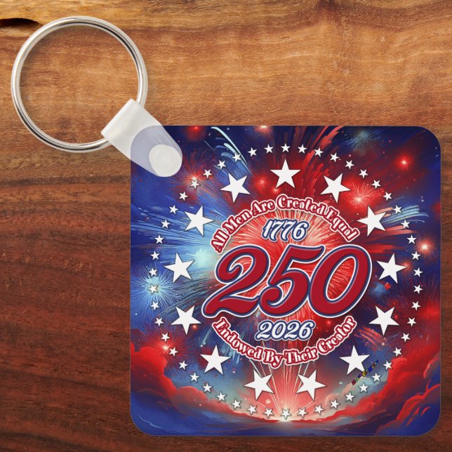 All Men Are Created Graphics Fireworks Clouds Key Ring (Front)