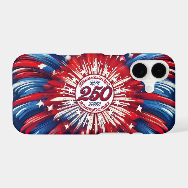 All Men Red White Blue Graphic Fireworks White (Back Horizontal)