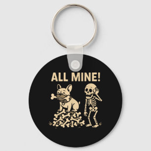 All Mine Halloween Dog Skeleton Bones Key Ring