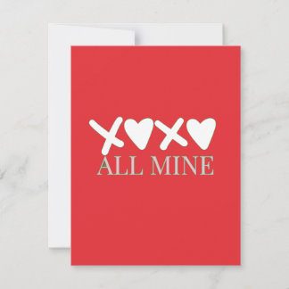 ALL MINE XOXO Valentine Shirt - Minimal Love Desig Card