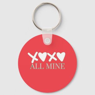 ALL MINE XOXO Valentine Shirt - Minimal Love Desig Key Ring