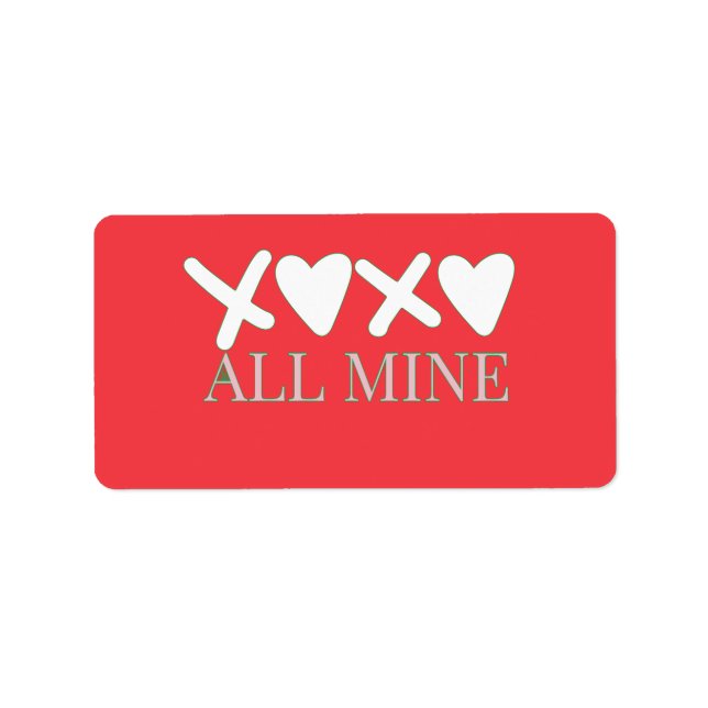 ALL MINE XOXO Valentine Shirt - Minimal Love Desig Label (Front)