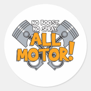 All Motor Design Classic Round Sticker