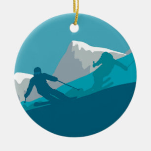 All Mountain Skiing Ceramic Tree Decoration