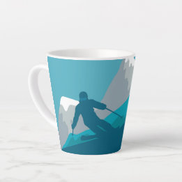All Mountain Skiing Latte Mug