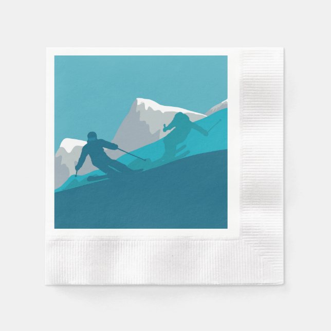 All Mountain Skiing   Napkin (Front)