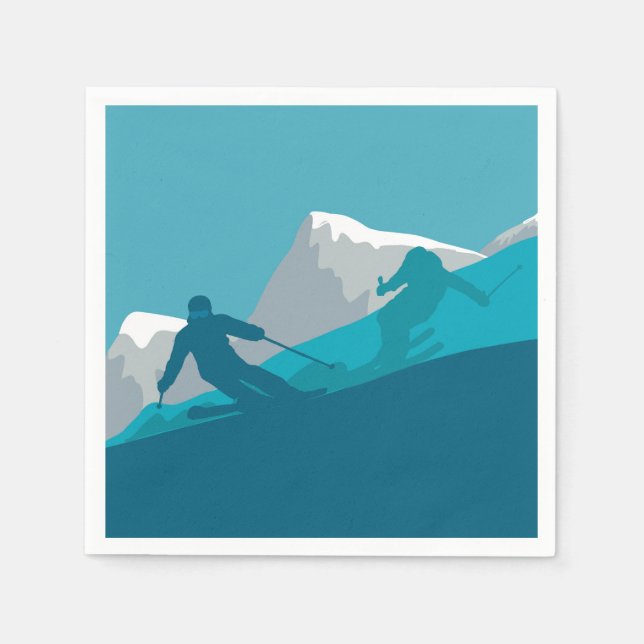 All Mountain Skiing   Napkin (Front)