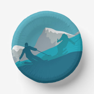 All Mountain Skiing   Paper Plate