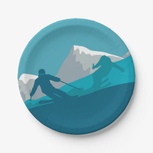 All Mountain Skiing  Paper Plate