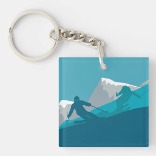 All Mountain Skiing v Key Ring
