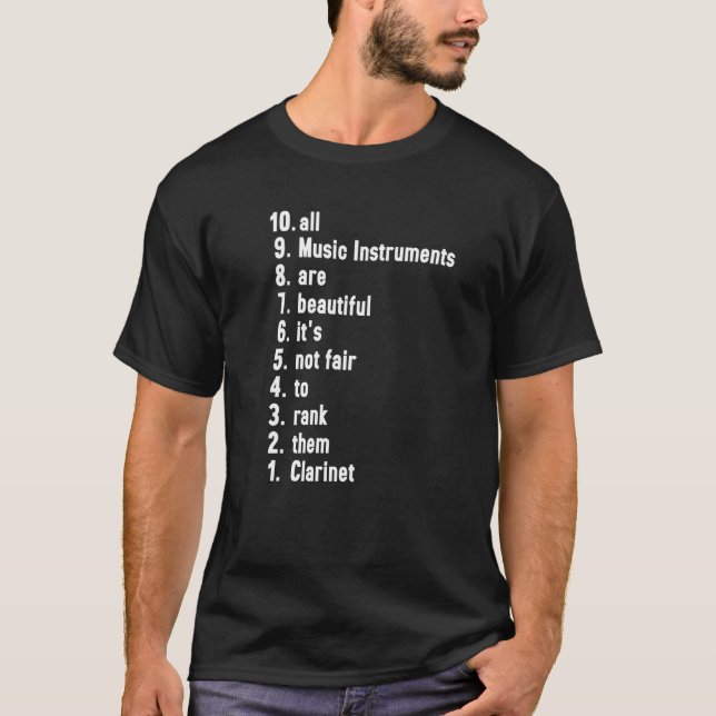 All Music Instruments Are Beautiful Ranking Clarin T-Shirt (Front)