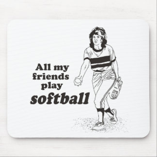 All my friends play softball mouse mat