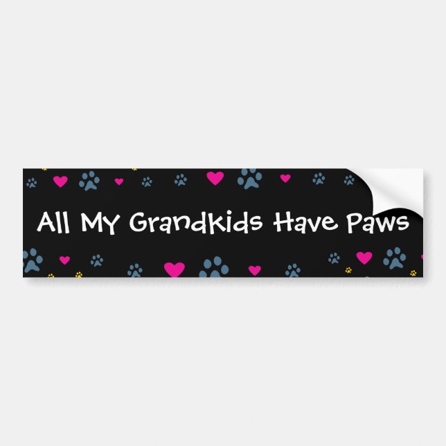 All My Grandkids-Grandchildren Have Paws Bumper Sticker (Front)