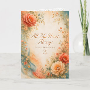 All My Heart Always Romantic Wedding Greeting Card