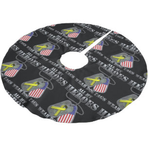All My Heroes Wear Dog Tags Brushed Polyester Tree Skirt