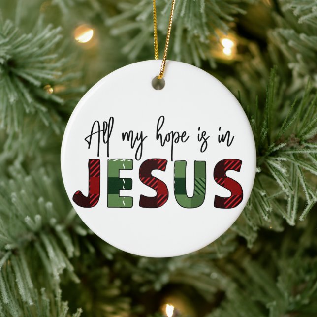 All My Hope Is In Jesus Christian Christmas Ceramic Tree Decoration (Tree)