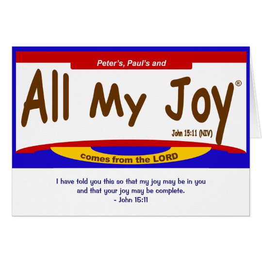 All My Joy Lord Note Card, envelope included Card