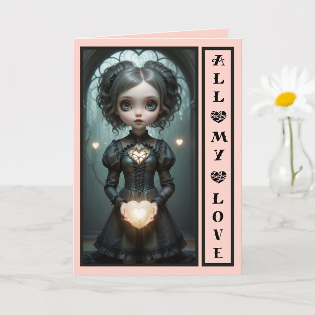 All My Love cute customizable valentines card  (Small Plant)