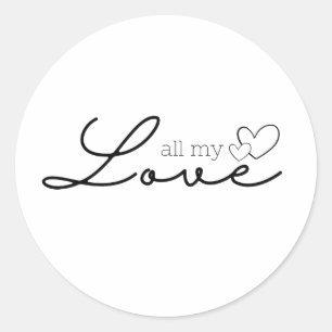 All My Love Sweet Envelope Package Seal Sticker