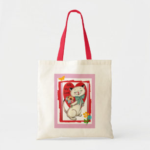 All My Love Valentine Cool Cat Canvas Tote Bag