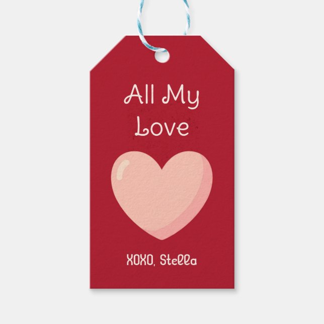 All My Love Valentine Gift Tag (Front)
