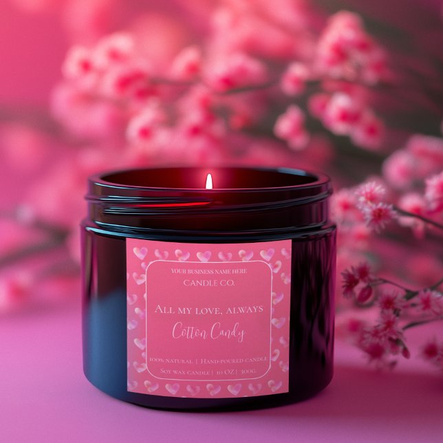 All My Love Valentine – Romantic Pink Candle Label (Creator Uploaded)