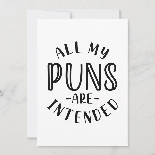 All My Puns Are Intended Thank You Card (Front)