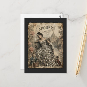 All My Spoons Are Gone Fantasy Cute Critters Lady Postcard