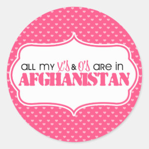 All my X's and O's are in Afghanistan Classic Round Sticker