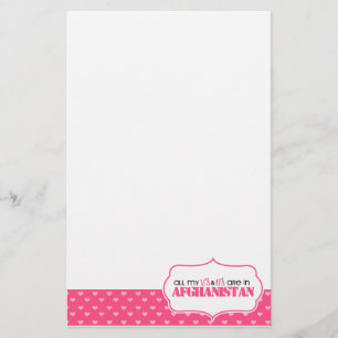 All my X's and O's are in Afghanistan Stationery