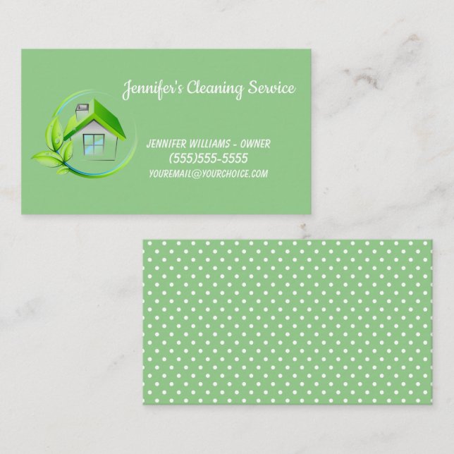 All Natural Cleaning Service  Business Card (Front/Back)