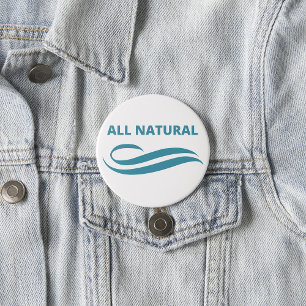 All Natural Minimalist Eco-Friendly Design in Teal 7.5 Cm Round Badge