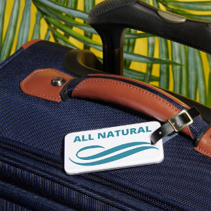 All Natural Minimalist Eco-Friendly Design in Teal Luggage Tag