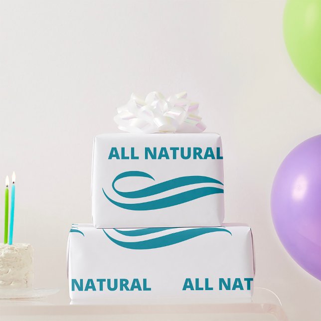All Natural Minimalist Eco-Friendly Design in Teal Wrapping Paper (Creator Uploaded)