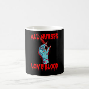 All Nurses Love Blood Zombie Nurse Vintage Hallow Coffee Mug