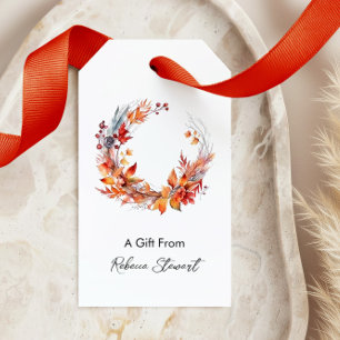 All Occasion Autumn Wreath Personalised Custom Gift Tags