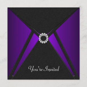 All Occasion Black Purple Invitation Template