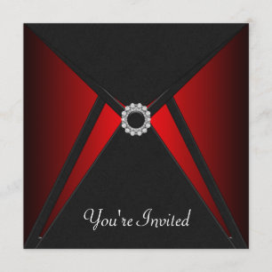 All Occasion Black Red Invitation Template