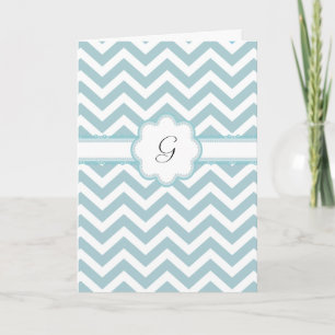 All Occasion Chevron Monogram  Thank You Note Card