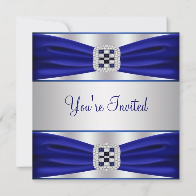 All Occasion Cobalt Blue Party Invitation Template (Front)