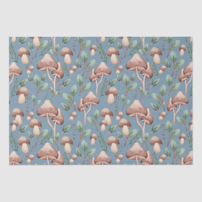 All Occasion Dusty Blue Eucalyptus Forest Mushroom Tissue Paper (Front)