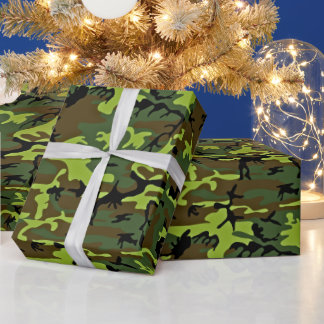 All-occasion green/black hunter camouflage wrapping paper