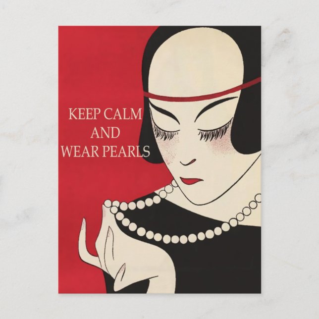 All Occasion Keep Calm and Wear Pearls PostCard (Front)