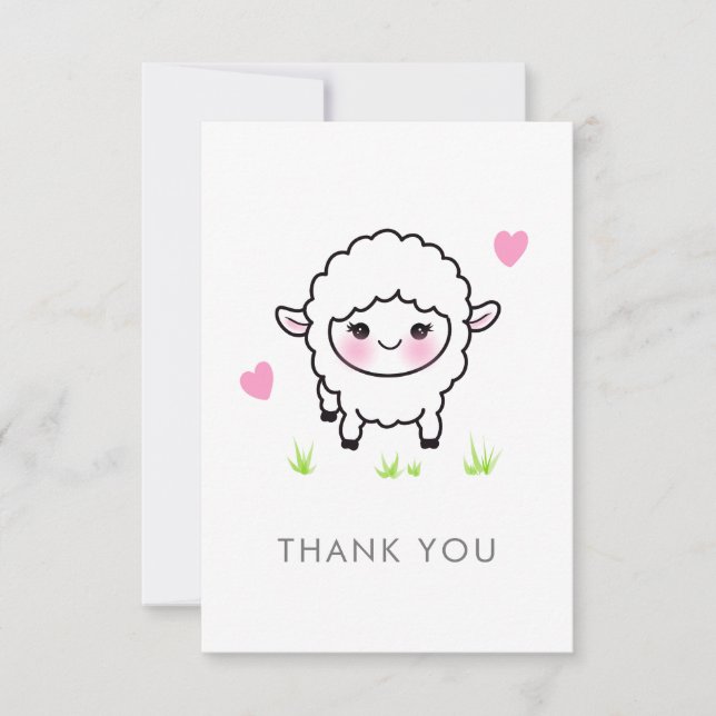 All Occasion Little Lamb Thank You Notecard (Front)