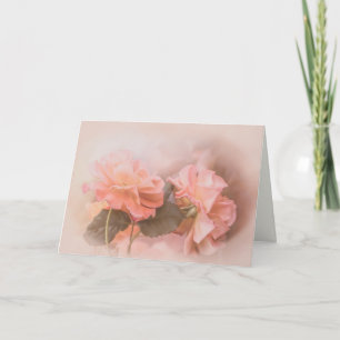 All-occasion Muted Peach Coloured Roses Note Card
