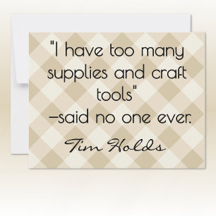 All-Occasion Name Khaki and Cream Plaid Flat Card