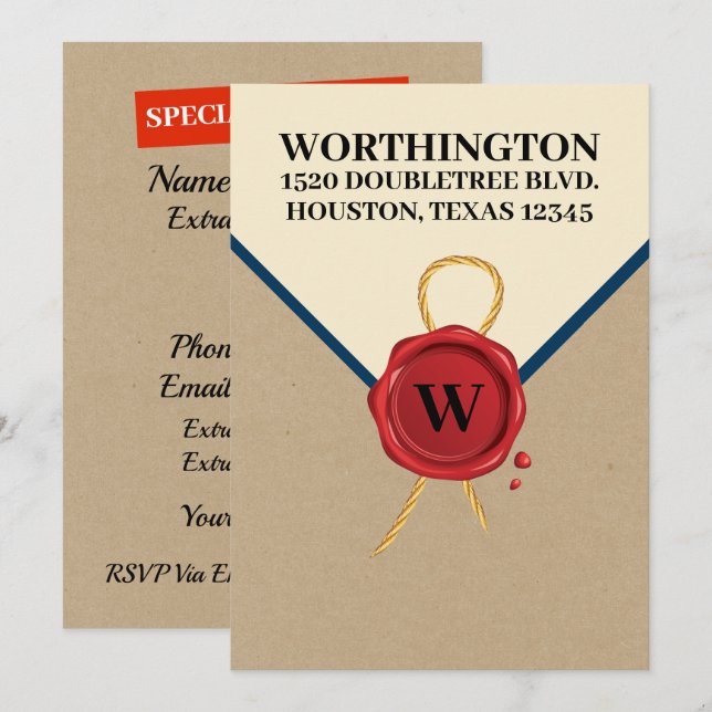 All Occasion Special Delivery Invitation (Front/Back)