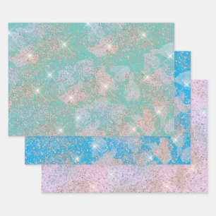 All Occasion Splatter Glitter Texture Look Wrapping Paper Sheet